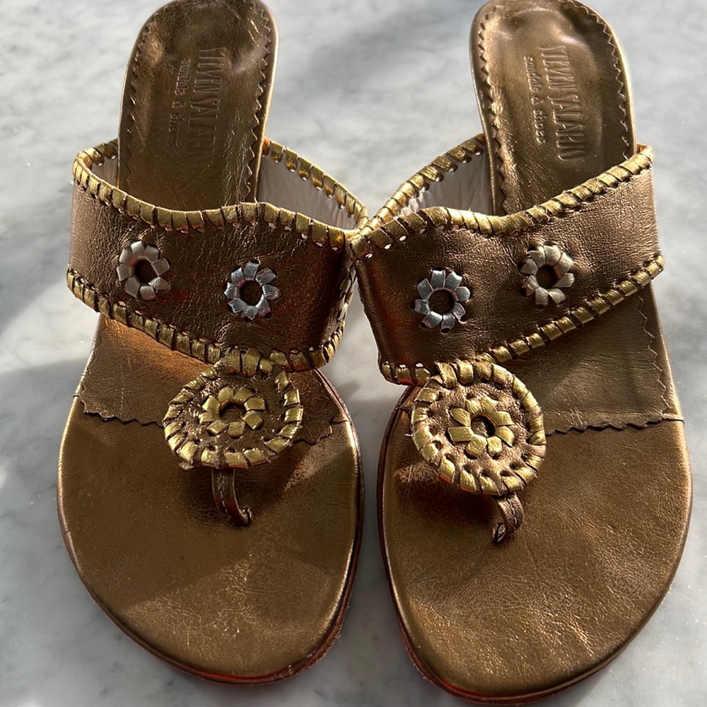 Steven Salario gold sandals